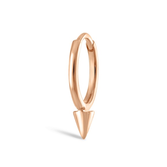 Maria Tash Brand 6.5MM NON-ROTATING SPIKE ROSE GOLD SINGLE HOOP EARRING - Picture 1 of 4